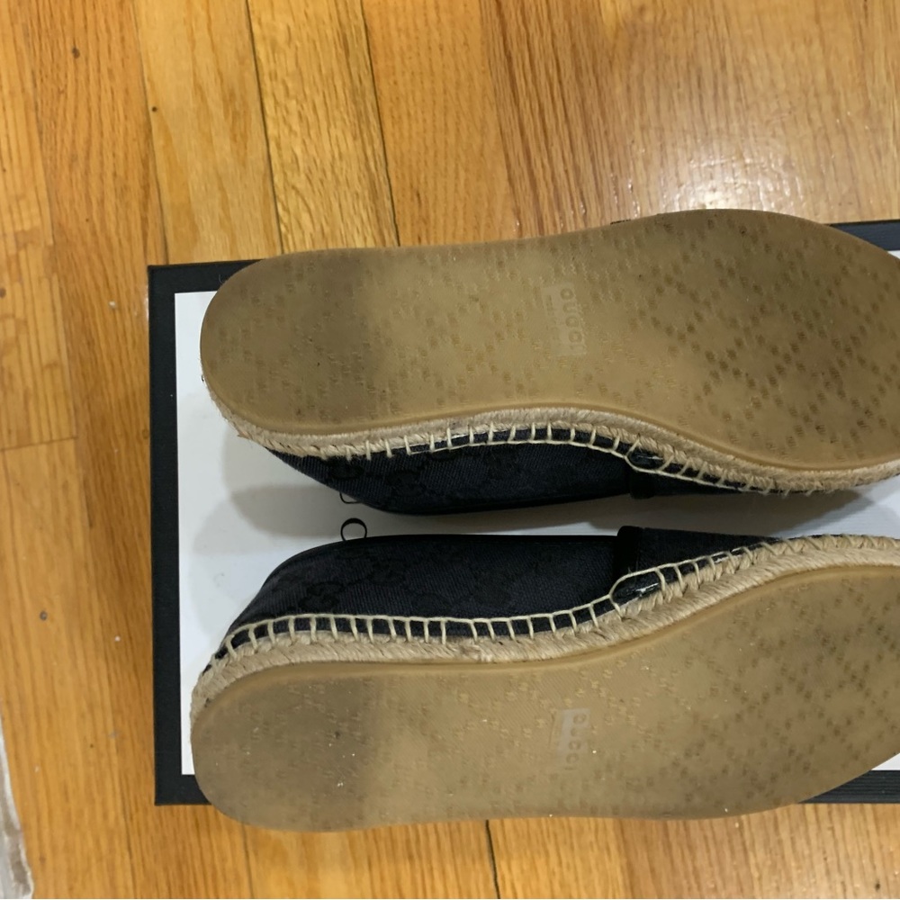 Gucci GG Canvas & Leather Espadrille size 35 - Picture 6 of 8